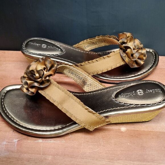 Lindsay Phillips SwitchFlops Bronze Sandals Size 8 - Picture 11 of 11
